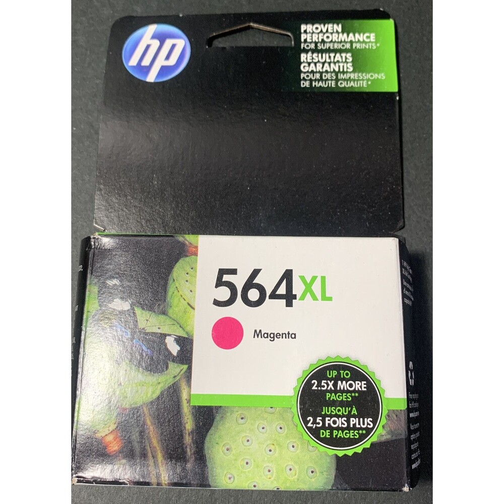 HP 564XL Black 1/20, Yellow Jaime 1/2017 & Magenta 3/17 - Picture 2 of 4